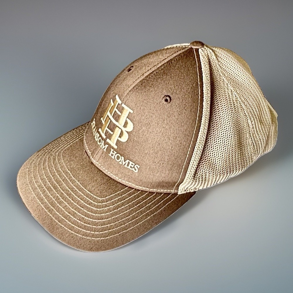 Bransom Homes Richardson 112 Adjustable Mesh Back Trucker Hat Brown Snapback Cap